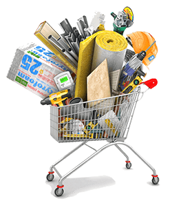 عربة تسوق مواد بناء